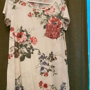 Cute Hello Pink blouse cream blouse